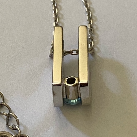 💎Blue real topaz stone silver trendy necklace - Picture 7 of 8
